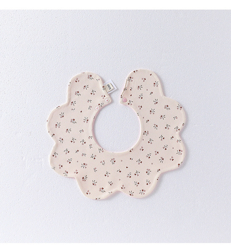Adorable Simple Pattern Cotton Snap-on Flowers Shaped Bib-11